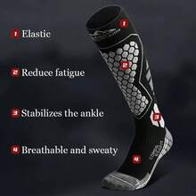 3 Pairs Unisex Thick Thermal Ski Socks, Breathable & Warm For Outdoor Sports Like Skiing, Ice Skating, Hiking In Winter