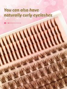 Rikuaild 8 Rows 120pcs Brown Lash Clusters With Spikes, Thick Single Brown Lash Clusters With Spikes, Natural Look Lash Clusters - D - View 6