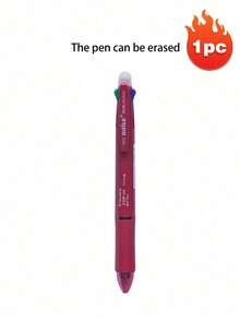 1 pieza Bolígrafo borrable 5-en-1, Bolígrafo de varios colores, Lápiz automático, Papelería de oficina, Bolígrafo borrable 5-en-1, Papelería estudiantil de tipo presión negra, Escritura multifunción, Recambio de bolígrafo de 0.7mm, Suministros de oficina, Adecuado para estudio, Suministros de oficina - Multicolor - Ver 21