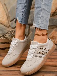 أحذية سكيت بورد مسطحة كاجوال يونيسكس جديدة للخريف، أحذية رياضية عصرية للخارج - بيج - مشاهدة 7