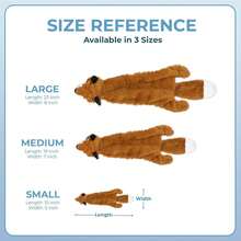 Best Pet Supplies 2-In-1 Stuffless Squeaky Dog Toys With Soft, Durable Fabric For Small, Medium, And Large Pets, No Stuffing For Indoor Play, Holds A Plastic Bottle - Fox, Medium,Medium,Brown/Fox - 棕色/福克斯 - 查看 6
