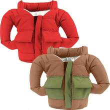 WSXC Drinkware Jacket2 Pack Beverage Jacket Great Packaged Beer Jacket For Cans Funny Can Cover Gifts For Women Men Mom Dad And Boyfriend Red+Brown - Đỏ Nâu - Xem 1
