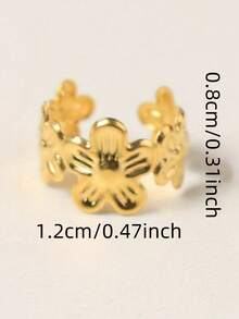 50个/套复古花朵装饰发圈 - 时尚发绳，适合女性和女孩 - 发饰，编织发饰 - 金色 - 查看 7