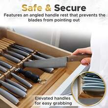 SELPONT nife Holder Extra Large 16.85x12.17" with Knife Sharpener Slot Premium Bamboo In-Drawer Knife Organizer Durable and Sustainable Updated Design Fits Most Standard DrawersKnife Holders - marrnclaronegro - Ver 4