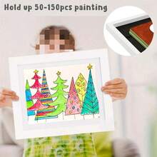 1pc 8/A48/A4 Inch Children's Wooden Wall-Mounted Picture Frame, Modern Home Transparent Picture Frame, Flip-Open Wooden Magnetic Frame For Storing And Displaying Children's Artwork, Scribbles, Awards And Certificates Gifts Birthday Graduation