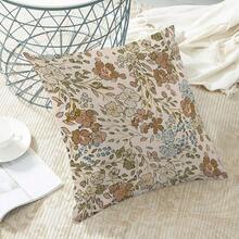 Spring Brown Floral Pillow Covers 18x18 Inch Set Of 2, Cute Flower Pattern Outdoor Decorative Wildflowers Throw Pillows Brown Green Flower Couch Cushion Case For Chair Sofa Bedroom Living Room,18inchx18inch(Packof2),A4 - A4 - 查看 5