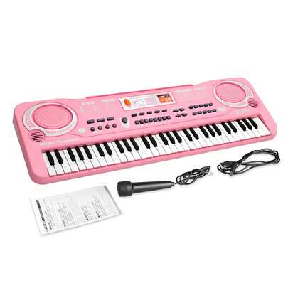 Piano Eléctrico Digital De 61 Teclas Con Micrófono Portátil para Niños Principiantes Cumpleaños