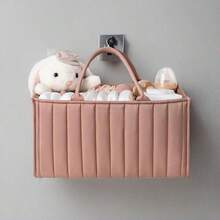 1pc Baby Diaper Caddy Organizer For Changing Table, Baby Storage Basket For Diapers And Baby Wipes, Gift For Baby Shower, Car Caddy Organizer, Nursery Diaper Organizer, Portable Diaper Storage - Multicolor - View 7