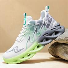 Zapatos casuales de talla grande para hombre con zapatillas con degradado - blanco y verde - Ver 2