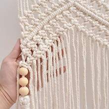 XZGB Boho Valance Macrame Curtains For Windows Macrame Valance For Bedroom Livingroom Boho Decor Wall Hanging 1 Panel 52" W X 21" L - Natural - 查看 6