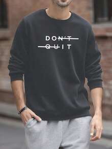 Zrgoth Men's Casual Versatile Printed Element Crew Neck Sweatshirt - Dark Grey - View 3