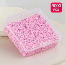 1 Box (3000pcs) 2.6mm Pink Tone Large Hole Mini Fuse Beads - DIY Jewelry Making, Pixel Art & Craft Mosaic Colorful Plastic Beads - Durable Crafting Supplies For Jewelry Designers