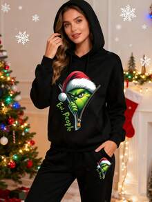 Christmas Grinchs 2 Piece Hoodie Set For Women Green Haired Monsters Get Gifts Hoodie Set Grinchs Tracksuit Set,Grinchs Christmas Sweatshirt And Sweatpants Set For Girls, Green Haired Monsters Get Christmas Gifts Jogging Suit Women's GrinchHoodie Sets Warm Fleece Fur-Liner Hoody Casual Pullover Girl'S Graphic Hoodie Set,Holiday Grinchmas Hoodie Set, Grinchs Santa Hat Xmas Sweatshirt And Sweatpants Set, Merry Christmas 2025 Feeling Extra Grinchs,Men'S Graphic Hoodie Set For Autumn And Winter