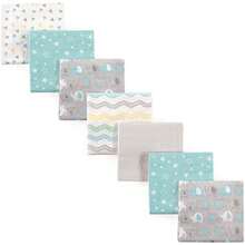 Luvable Friends Unisex Baby Cotton Flannel Receiving Blankets, Rainbow, One Size(Elefante básico One Size (Pack of 7)) - Multicolor - Ver 1