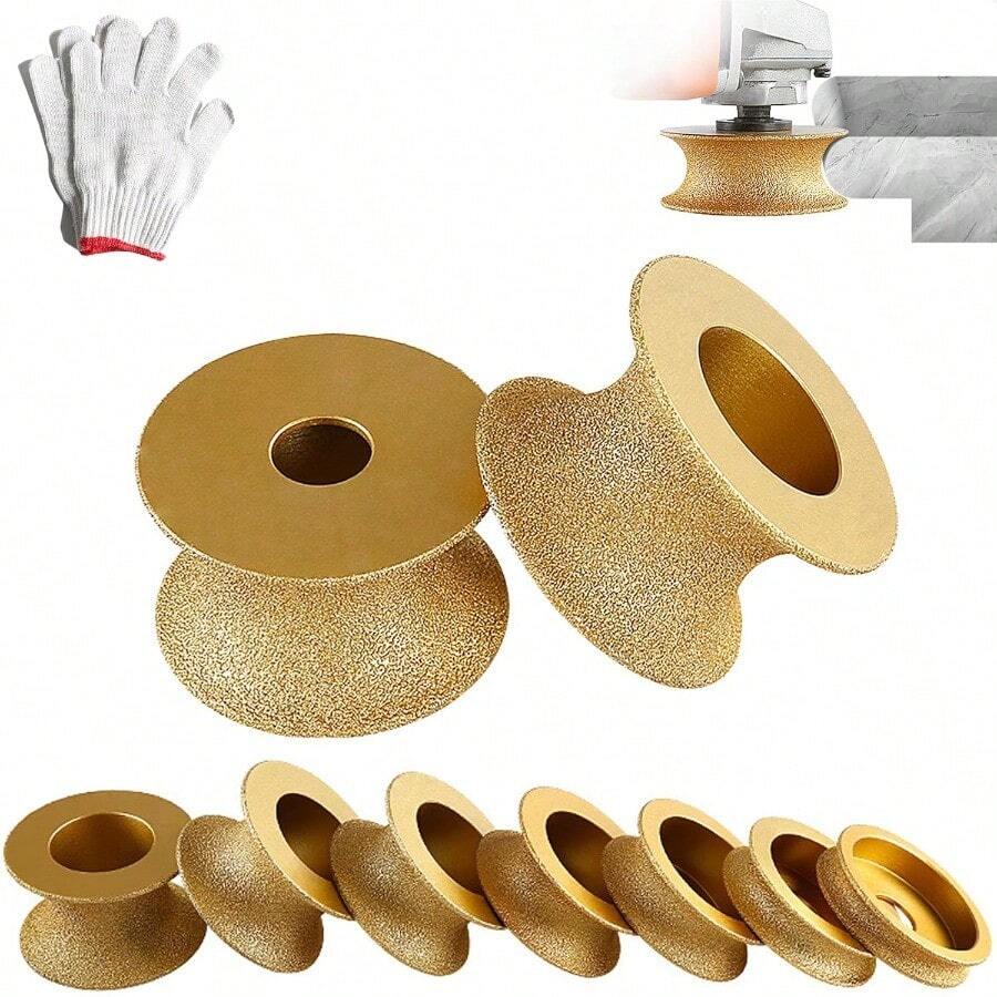 Edge Diamond Grinding Wheel Profile Hand Diamond Wheel Round DiamondGrinding Cup WheelGrinder Disc Cutter Tool Granite Edge GrindingWheel for Angle Grinder Tile Stone 40mmGrinding Wheels - 40 mm - Ver 1