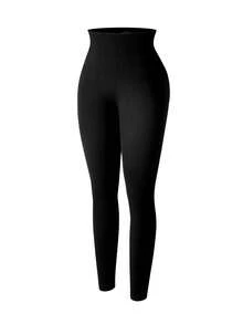 Anti Cellulite Women High Waist Tummy Control Leg Shaping Abdomen Compression Leggings Thigh Slimmer Slimming Body Shaper Sculpting Shapewear Butt Lifting Black Pants Skinny Stretchy - 黑色 - 查看 10