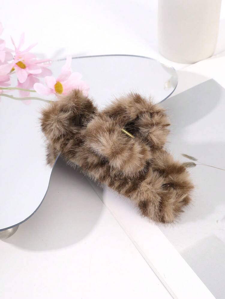 1 chiếc kẹp tóc một mảnh sang trọng, cá tính, đa năng, họa tiết sọc mềm mại, thích hợp cho mùa thu/đông, phụ kiện tóc mùa đông. - Nhiều màu - Xem 7