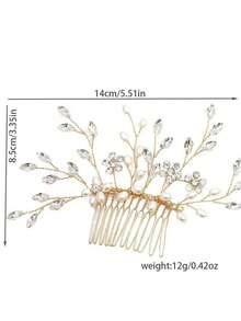 欧美风格仿珍珠水钻装饰发梳，适用于新娘婚礼摄影配饰，批发优雅头饰，情人节配饰