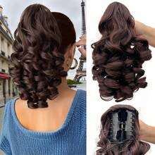 Synthetic Short Synthetic Fiber Hair Wig With Big Waves. The Hairstyle Is Fluffy And Has A Layered Look. Suitable For Wearing At Christmas. - Multicolor - View 9