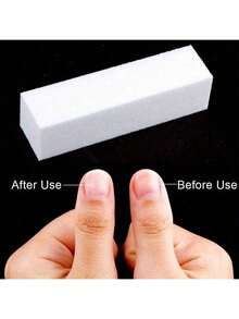 1/5/10pcs Piece Set Of White Nail Files, Suitable For Acrylic And Gel - High Foam, Odorless Manicure Tools, Suitable For Hands, Feet And Nails - Multicolor - View 2