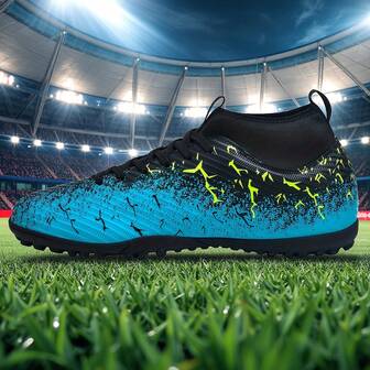 1 par de zapatos de fútbol/fútbol para exteriores de alta gama unisex, con tacos resistentes al deslizamiento y duraderos para adultos, estudiantes y adolescentes, adecuados para césped artificial, botas de fútbol/fútbol de cuero con cordones, ligeros, de alto rendimiento, diseño antideslizante, tacos de fútbol profesionales, directa de fábrica