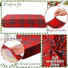 Newwiee 8Pcs Patio Cushion Covers Stretch Outdoor Cushion Cover Replacement For Patio Furniture Sofa Couch Slipcovers, Soft Flexibility Washable Furniture Protector (Waterproof Pure,Red, Black),One-Size,RedBlack - 紅黑 - 查看 4