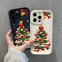 Funda protectora de teléfono con Carcasa Navideña Diseño Árbol Con Adornos Festivos regalo de moda minimalista interesante para hombres y mujeres, adecuado para iPh 16/15/15Pro/15ProMax/14/13/12/11/XsMAX, iP 17,  Max Series,A14/A15/S23 Ultra/A50/A12/A32/A52/A72/A51/A21S/A13/A14/S22 Ultra/S23/A33/A53/S20 FE,Protección completa contra caídas, resistencia a impactos y prevención de rayaduras,diseño creativo y de moda para hombres y mujeres - Blanco - Ver 3