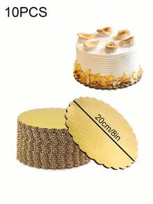 10 đế bánh tròn màu vàng, đế bánh bằng bìa cứng 6/8/10/12 inch với viền lượn sóng, đế bánh tròn chắc chắn được phủ lớp chống dính, thích hợp cho mousse, cupcake tự làm, tráng miệng, đám cưới, sinh nhật, làm bánh, thủ công, ngày Valentine, trang trí bánh chuyên nghiệp, bánh dày hoặc nhiều tầng, đế bánh pizza, dụng cụ làm bánh chống thấm nước và chống dầu mỡ. - Nhiều màu - Xem 11