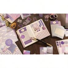 Scrapbooking Supplies Kit, Vintage Botanical Aesthetic Scrapbook Kit Bullet Junk Journal, Stationery, A6 Grid Notebook, Flower Journaling Supplies, Birthday Teen Women - Ánh trăng - Xem 6