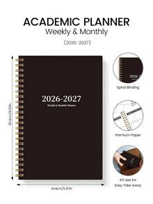 1pc 2026 Jan - 2027 Dec Loose-Leaf Planner, Includes Daily, Weekly And Monthly Planning, Suitable For Recording Meeting Agendas, Work Plans, Study Plans, Diaries, Etc. Applicable For Office And Study, A Practical 2026 New Year Gift - Black - View 7