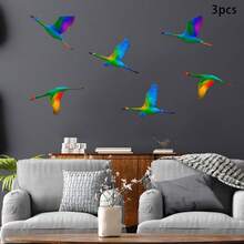 Escultura de pájaro de metal para pared, diseño de pájaro colorido, letrero colgante para sala de estar, balcón, decoración de jardín - Multicolor - Ver 3