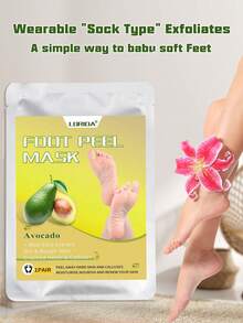 5双装足部去角质面膜 - 蕴含乳酸、尿素和苹果酸，具有去角质、保湿和滋养功效，软化足部粗糙的米色肌肤，令双足丝滑柔嫩 - 精华袜，足部护理，滋养去角质面膜，必备足部护理用品，修脚配件，天然牛油果和芦荟成分，保湿足膜，去除足部死皮 - 白色 - 查看 12