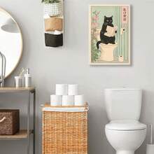 Arte de pared en lienzo de gato negro japonés en el inodoro, impresión divertida para baño, póster de inodoro, decoración de pared de gato japonés, imágenes estéticas minimalistas, obra de arte, pintura neutra, decoración del hogar, xincuadros decorativos para sala, póster, con marco, pósters, cuadros para la pared, marcos para cuadros, cuadro, virgen de guadalupe, salascuadros decorativos para sala,poster,con marco,posters,cuadros para la pared ,marcos para cuadros,cuadro,virgen de guadalupe,salas - transparente - Ver 6