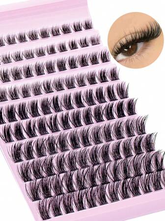 120 piezas de pestañas individuales con rizo D, pestañas individuales en racimo con efecto vaporoso y esponjoso, pestañas naturales y esponjosas en racimo para extensión de pestañas DIY en casa