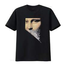 Vintage  T Shirt Promo Y2K 2006 Dan Brown Mona Lisa Movie vintage Washed Versatile Stretched Comfortable - Negro - Ver 1