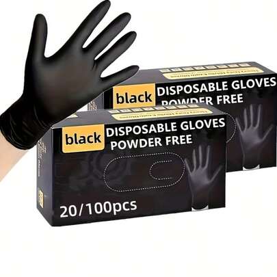20/100pcs Nitrile Gloves, Cleaning Gloves, Dishwashing Gloves, Household Cleaning Gloves, Disposable Nitrile Gloves, Black Gloves  Disposable Nitrile Gloves Household Nitrile Gloves  Powder-Free Nitrile Gloves Touchscreen Compatible Gloves Waterproof Oil-Proof Gloves Non-Slip Grip Gloves  Kitchen Cleaning Dishwashing Hairdressing  Auto Repair  Medical Cleaning  Food Preparation  Affordable Nitrile Gloves  Cleaning Supplies