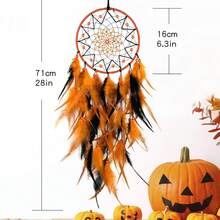 1PC Vintage Dream Catcher Feather Hanging Ornament Room Decoration Suitable As A Birthday Gift For Girlfriend Or Best Friend - 58-2205 Đen và Cam - Xem 6
