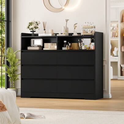 Bedroom Chest Of Drawers, White Bedroom Chest Of Drawers, Six-Drawer Chest, White Adult Bedroom Chest Of Drawers, Bedroom Storage, Modern, Wood, 120x40x100cm