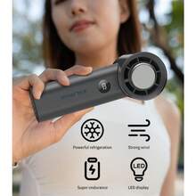 AWYYHandheld Portable Fan With Ice Cooler 5000mAh Rechargeable Personal Fan [15H Cooling Time] Mini Y Powerful [12000+ RPM] Small Pocket Fans For Travel/Outdoor/Office Quiet Neck Fan Black - 黑色 - 查看 5