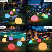 HOODINK 2/1PACK Solar Globe Light Outdoor, Waterproof Solar Ball Light For Outside Remote, 16 RGB Color Changing Glowing Orb Lamp Landscape Lighting Mood Lamp For Garden Patio Yard Pathway Decor - Nhiều màu - Xem 1