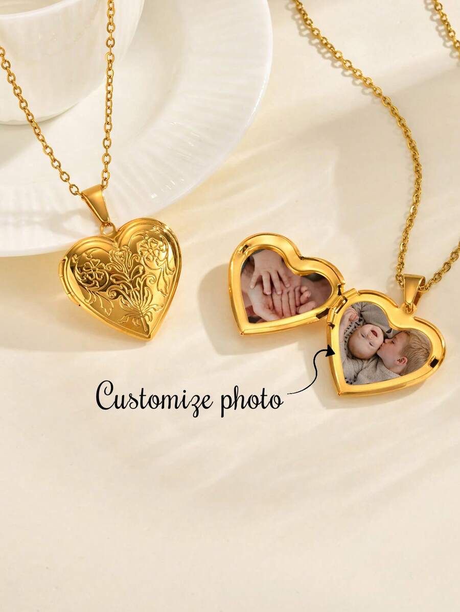 1 Khung ảnh cá nhân hóa, chất liệu thép không gỉ, màu vàng, món quà tuyệt vời nhất dành cho phụ nữ năm 2025, thích hợp cho Giáng sinh, gia đình, kỷ niệm, sinh nhật, tốt nghiệp, dạ hội, tiệc tùng, trang sức thời trang tùy chỉnh. - Phong cách 3 - Xem 1