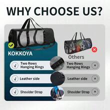 - Bolsa de playa de malla para buceo, buceo, surf, esnrquel, con cierre y correa de hombro ajustable para viajes, fitness, camping, natacin, gimnasio, pelotas de 23x 11 pulgadas - Rojo - - Ver 4