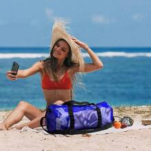 - Bolsa de playa de malla para buceo, buceo, surf, esnrquel, con cierre y correa de hombro ajustable para viajes, fitness, camping, natacin, gimnasio, pelotas de 23x 11 pulgadas - Rojo - - Ver 7