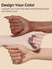 棕色 15ml/1支装凝胶指甲油，可卸UV/LED凝胶指甲油，适合初学者在家DIY，专业美甲沙龙或作为礼物赠送 - 棕色 - 查看 7