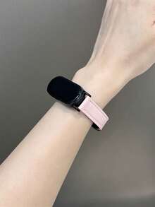 1pc Leather Magnetic Strap, Compatible With Xiaomi Mi Band 10/10NFC/9/9NFC/8/8NFC - Hồng - Xem 3