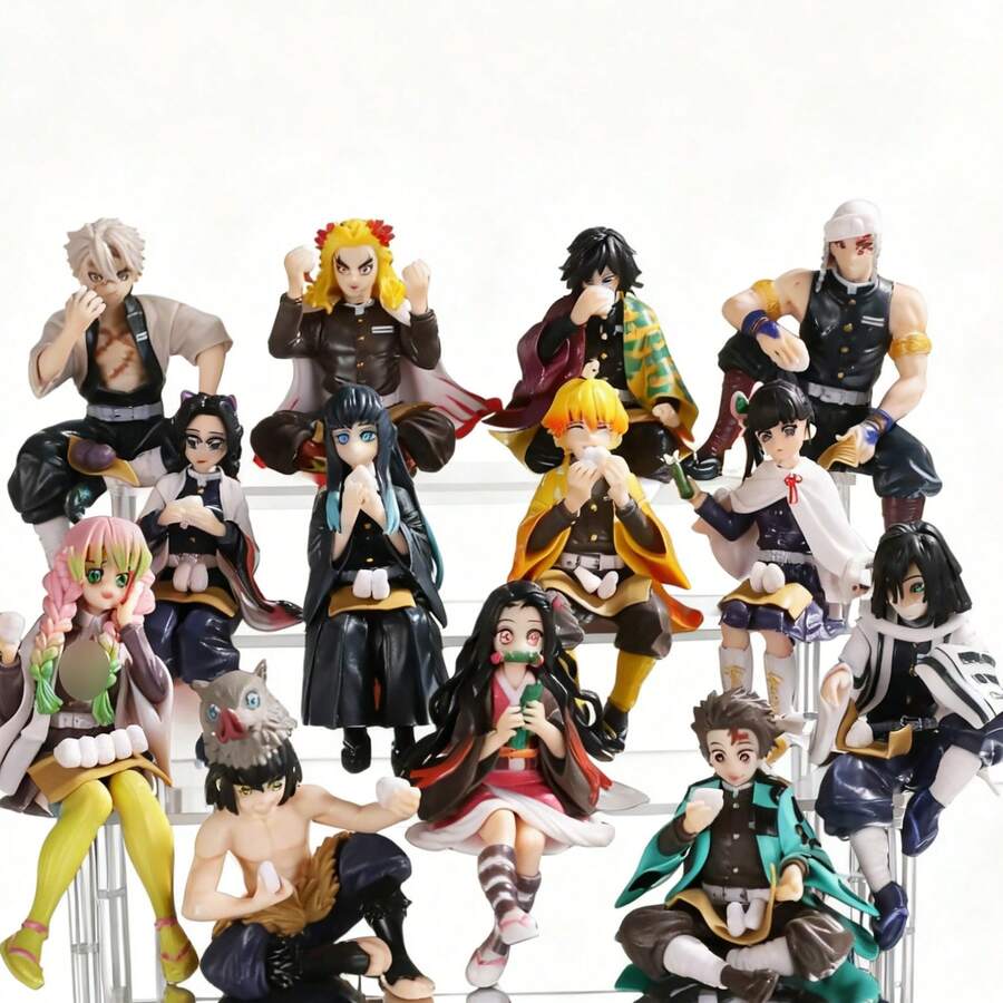 D/Emon Slayer Onigiri Figure Set – Tanjiro, Nezuko, Zenitsu, Inosuke & Hashira Characters | Cute Collectible Anime Figures, Display & Gift For Fans, Holiday Present - Multicolor - View 1