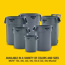 Rubbermaid Brute 32-Gallon Trash Can With Lid, - 1 - View 8