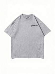 Zrgoth Men's Casual Versatile Simple Printed Element Short Sleeve T-Shirt - Grey - View 5