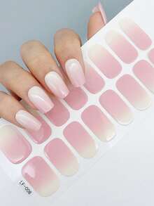 Novos adesivos de unhas em gel à prova d'água, sem necessidade de assar, com cores sólidas e estampas transfronteiriças. Adesivos para unhas com efeito 3D de pó de cebola, à prova d'água, de longa duração e resistentes, ideais para uso diário, presentes e festas. Unhas e acessórios para unhas. - Baby Rosa - Ver 7