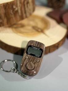 New Faux Wood Grain Texture Keychain Counter With LED Display/100-Count Alarm/Electronic Counter - Multicolor - View 2